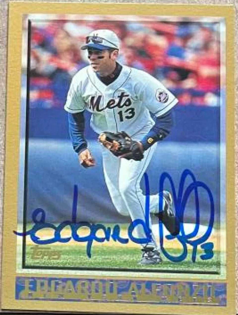 エドガルド・アルフォンゾ サイン入り 1998 Topps ベースボールカード - ニューヨーク・メッツ