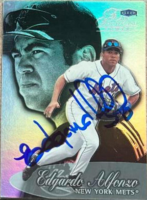 Edgardo Alfonzo Signed 1999 Flair Showcase Baseball Card - New York Mets