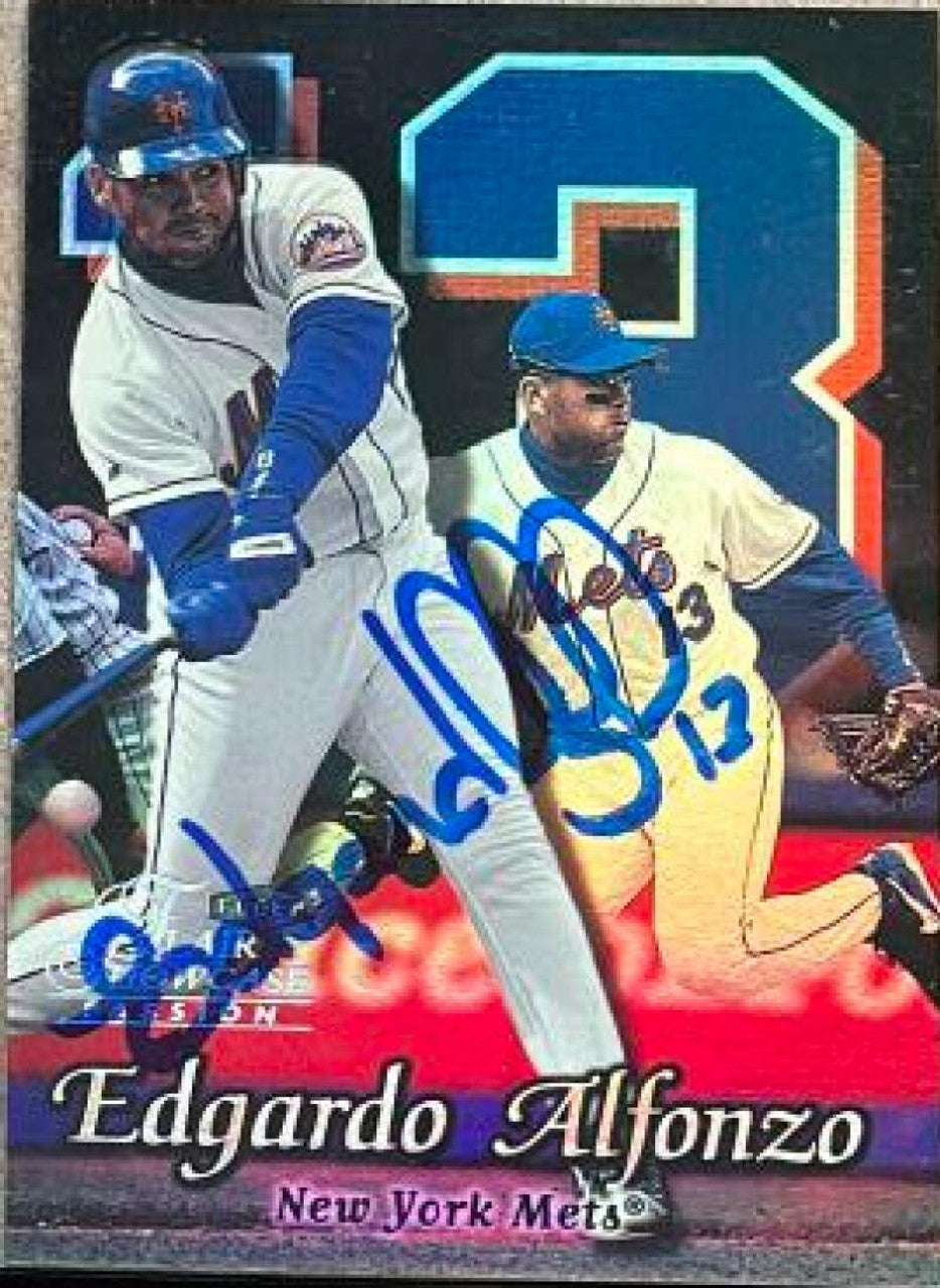 Edgardo Alfonzo Signed 1999 Flair Showcase Row 2 Baseball Card - New York Mets