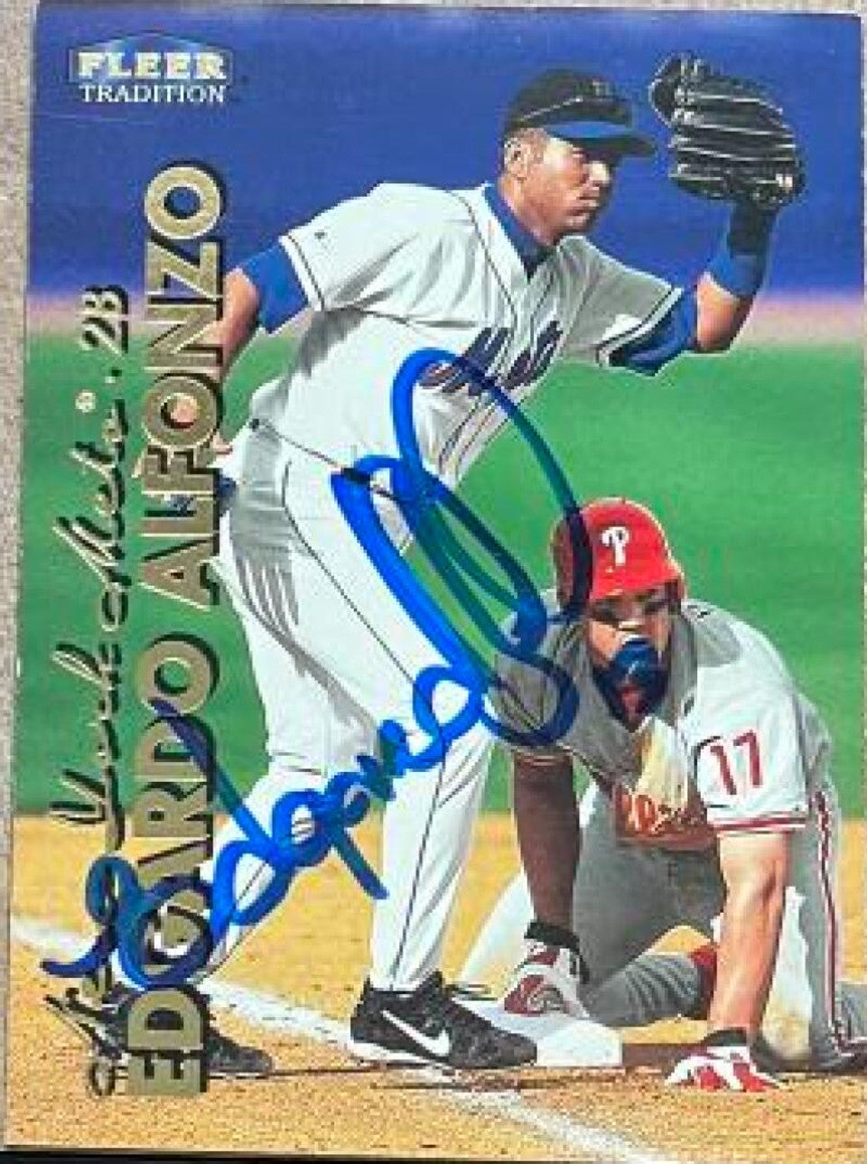 エドガルド・アルフォンゾ サイン入り 1999 フリーア トラディション ベースボールカード - ニューヨーク メッツ