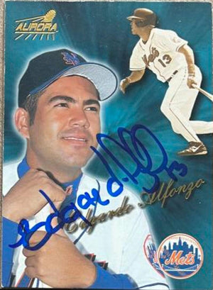 Edgardo Alfonzo Signed 1999 Pacific Aurora Baseball Card - New York Mets
