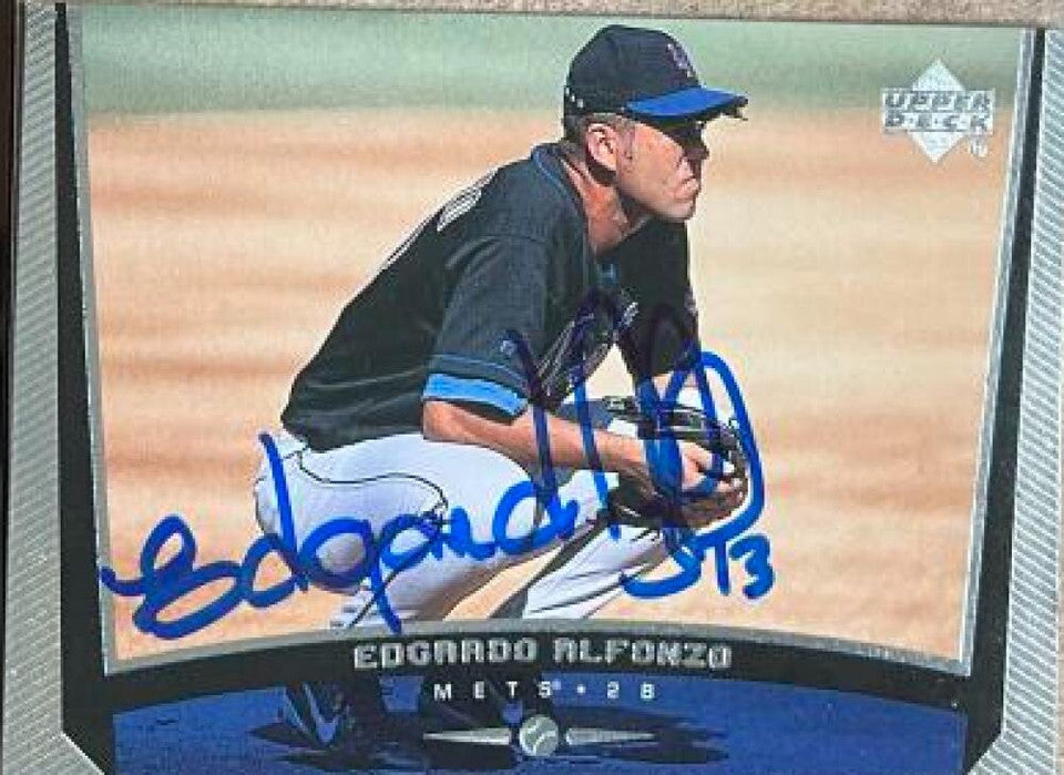 エドガルド・アルフォンゾ サイン入り 1999 アッパーデッキ ベースボールカード - ニューヨーク・メッツ