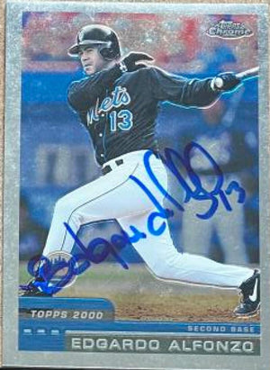 Edgardo Alfonzo Signed 2000 Topps Chrome Baseball Card - New York Mets