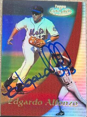 Edgardo Alfonzo Signed 2000 Topps Gold Label Baseball Card - New York Mets