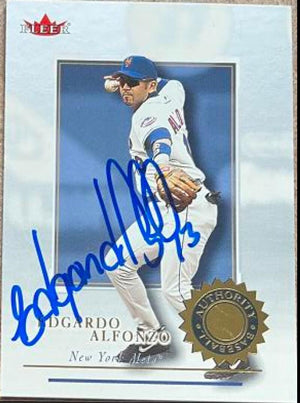 Edgardo Alfonzo Signed 2001 Fleer Authority Baseball Card - New York Mets