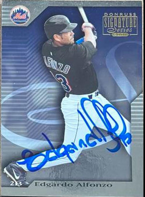 Edgardo Alfonzo Signed 2001 Donruss Signature Baseball Card - New York Mets