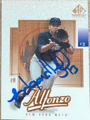 Edgardo Alfonzo Signed 2001 SP Game Bat Baseball Card - New York Mets