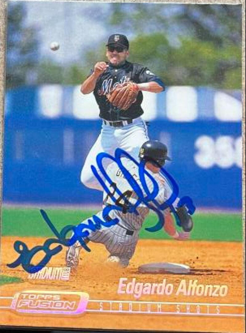 Edgardo Alfonzo Signed 2001 Topps Fusion Baseball Card - New York Mets SC