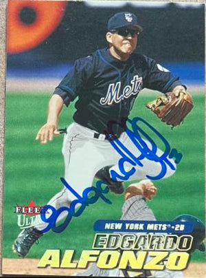 Edgardo Alfonzo Signed 2001 Fleer Ultra Baseball Card - New York Mets