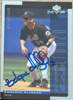 Edgardo Alfonzo Signed 2001 Upper Deck MVP Baseball Card - New York Mets