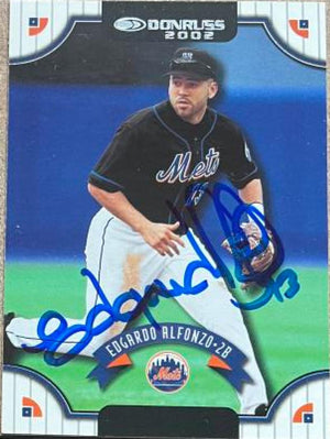 Edgardo Alfonzo Signed 2002 Donruss Baseball Card - New York Mets