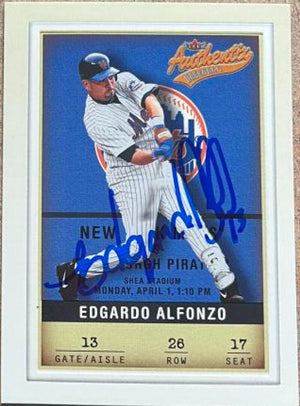 Edgardo Alfonzo Signed 2002 Fleer Authentix Baseball Card - New York Mets