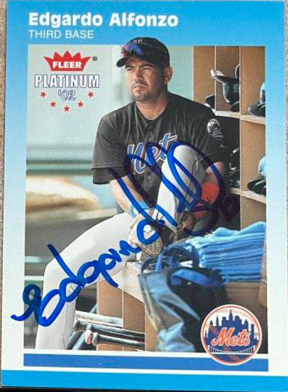 Edgardo Alfonzo Signed 2002 Fleer Platinum Baseball Card - New York Mets