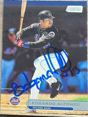 Edgardo Alfonzo Signed 2002 Stadium Club Baseball Card - New York Mets