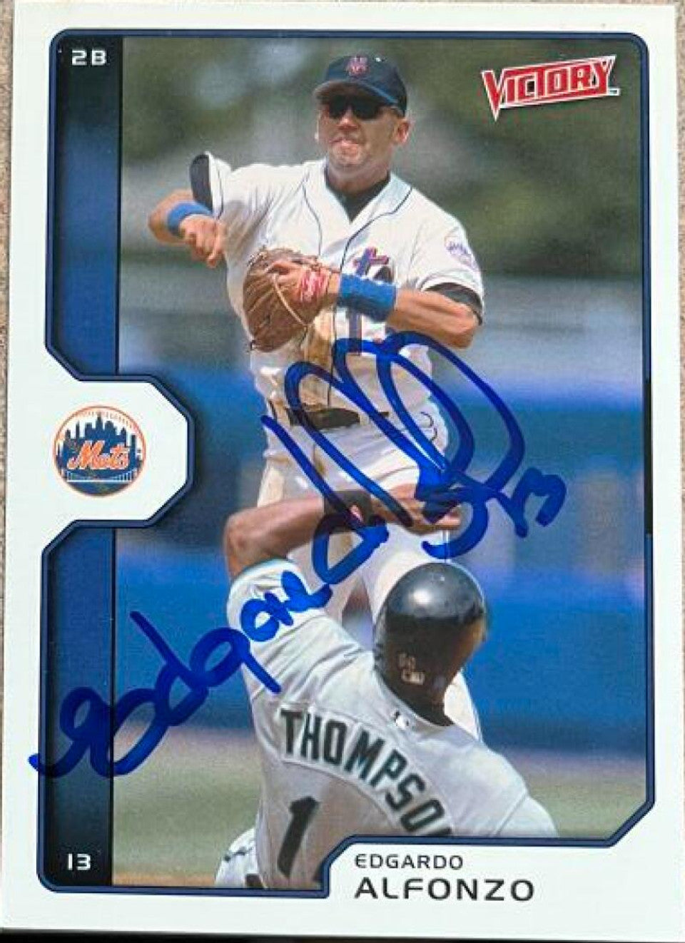 Edgardo Alfonzo Signed 2002 Upper Deck Victory Baseball Card - New York Mets