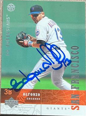 Edgardo Alfonzo Signed 2002-03 UD Superstars Baseball Card - San Francisco Giants