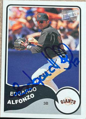 Edgardo Alfonzo Signed 2003 Bazooka Baseball Card - San Francisco Giants