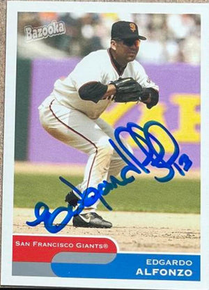 Edgardo Alfonzo Signed 2004 Bazooka Baseball Card - San Francisco Giants