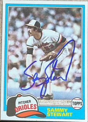 Sammy Stewart Signed 1981 Topps Baseball Card - Baltimore Orioles