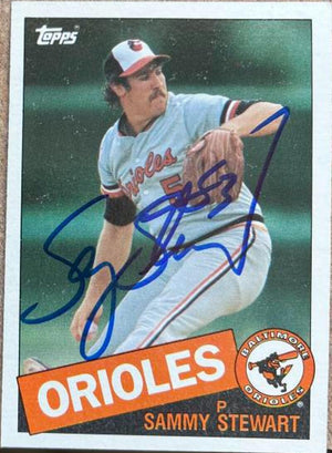 Sammy Stewart Signed 1985 Topps Baseball Card - Baltimore Orioles