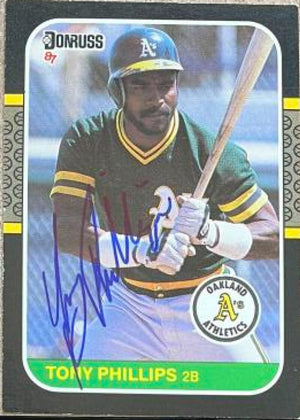 Tony Phillips Signed 1987 Donruss Baseball Card - Oakland A's