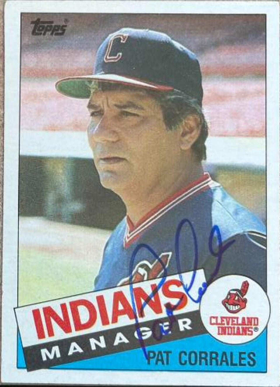 パット・コラレス サイン入り 1985 Topps ベースボールカード - クリーブランド・インディアンス
