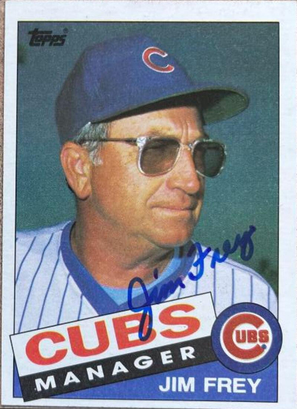 ジム・フライ直筆サイン入り 1985 Topps ベースボールカード - シカゴ・カブス