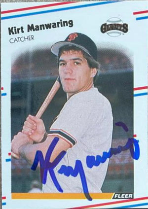 Kirt Manwaring Signed 1988 Fleer Classic Miniatures Baseball Card - San Francisco Giants