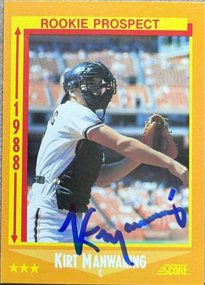 Kirt Manwaring Signed 1988 Score Baseball Card - San Francisco Giants