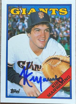 Kirt Manwaring Signed 1988 Topps Traded Baseball Card - San Francisco Giants