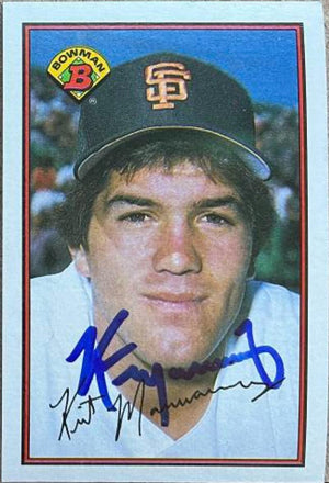 Kirt Manwaring Signed 1989 Bowman Baseball Card - San Francisco Giants