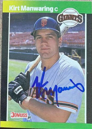 Kirt Manwaring Signed 1989 Donruss Baseball's Best Baseball Card - San Francisco Giants