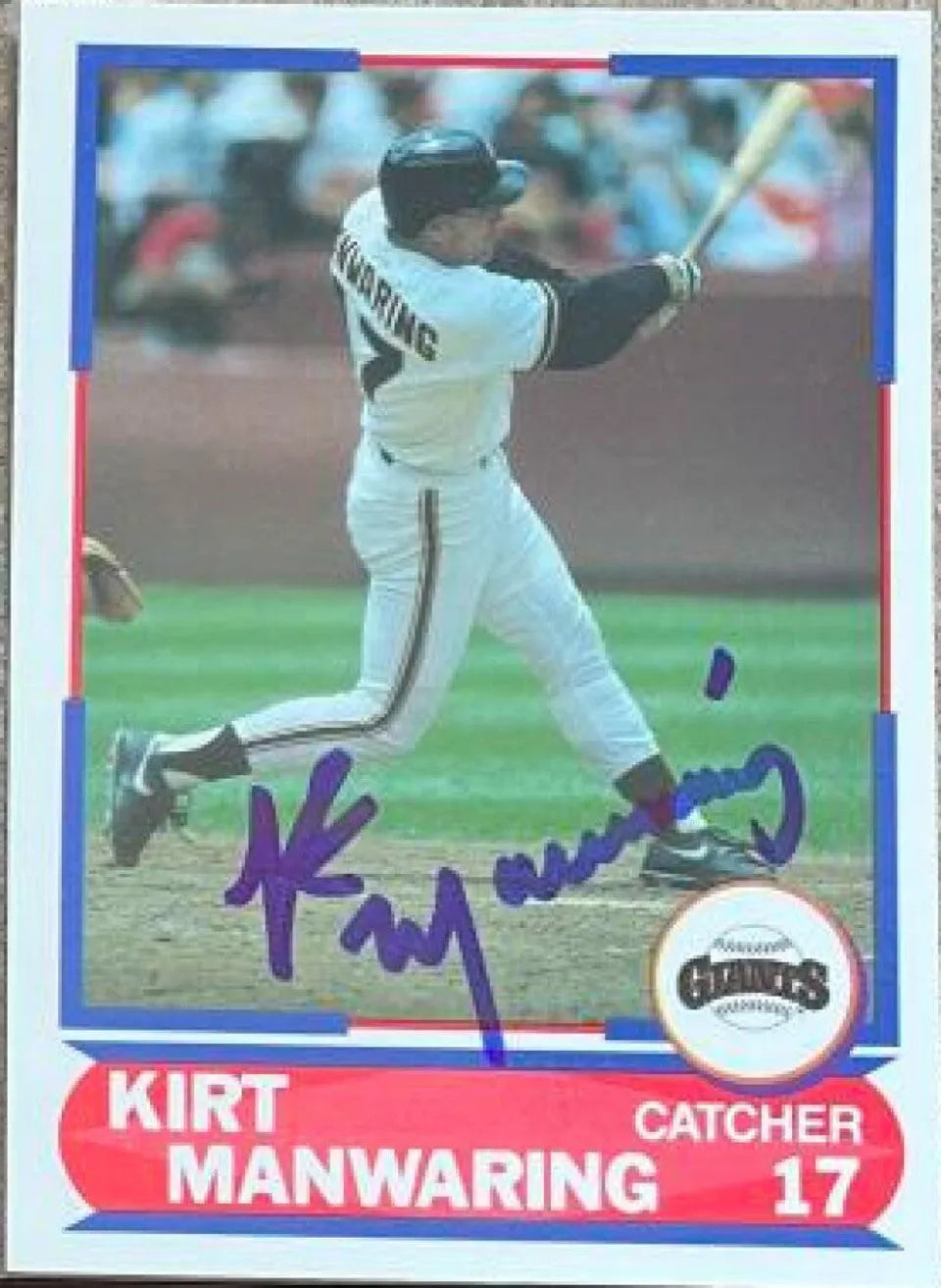 Kirt Manwaring Signed 1989 Score Young Superstars Baseball Card - San Francisco Giants