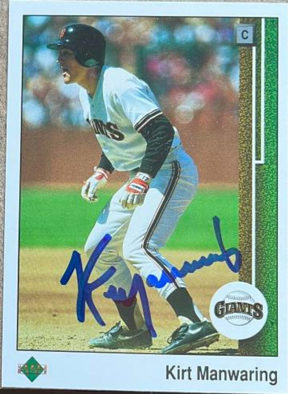 Kirt Manwaring Signed 1989 Upper Deck Baseball Card - San Francisco Giants