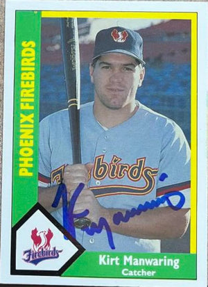 Kirt Manwaring Signed 1990 CMC Baseball Card - Phoenix Firebirds