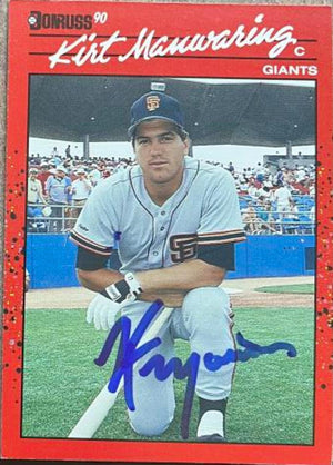 Kirt Manwaring Signed 1990 Donruss Baseball Card - San Francisco Giants