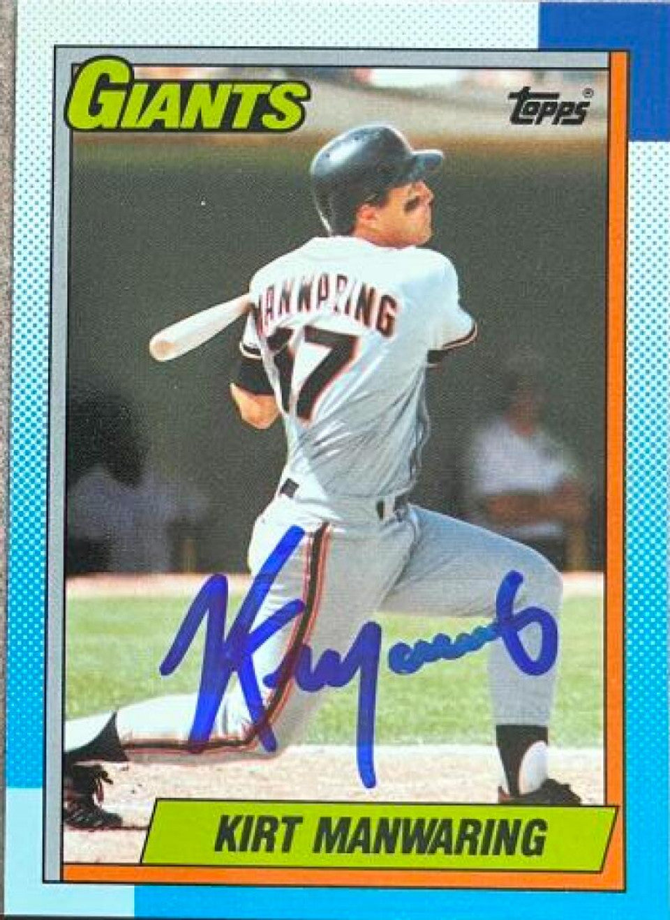 Kirt Manwaring Signed 1990 Topps Tiffany Baseball Card - San Francisco Giants