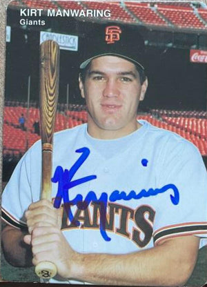 Kirt Manwaring Signed 1991 Mother's Cookies Baseball Card - San Francisco Giants