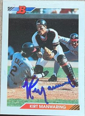 Kirt Manwaring Signed 1992 Bowman Baseball Card - San Francisco Giants