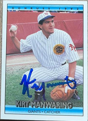 Kirt Manwaring Signed 1992 Donruss Baseball Card - San Francisco Giants