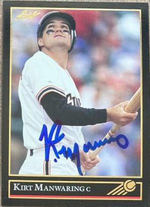 Kirt Manwaring Signed 1992 Leaf Black Gold Baseball Card - San Francisco Giants