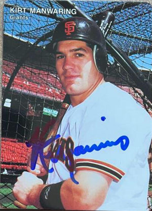 Kirt Manwaring Signed 1992 Mother's Cookies Baseball Card - San Francisco Giants