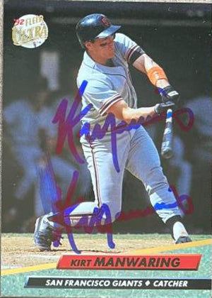 Kirt Manwaring Signed 1992 Fleer Ultra Baseball Card - San Francisco Giants