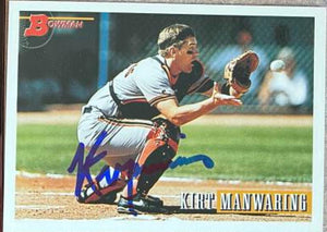 Kirt Manwaring Signed 1993 Bowman Baseball Card - San Francisco Giants