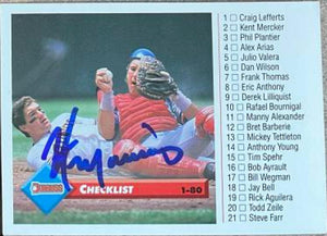 Kirt Manwaring Signed 1993 Donruss Checklist Baseball Card - San Francisco Giants