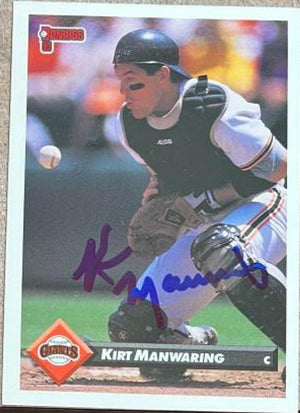 Kirt Manwaring Signed 1993 Donruss Baseball Card - San Francisco Giants