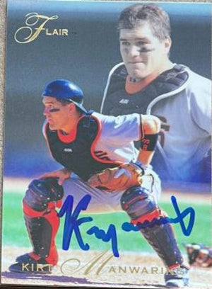 Kirt Manwaring Signed 1993 Flair Baseball Card - San Francisco Giants