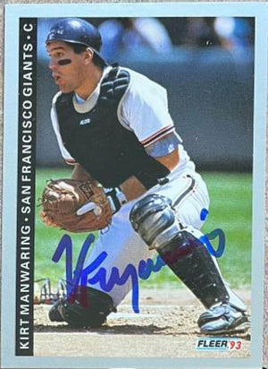 Kirt Manwaring Signed 1993 Fleer Baseball Card - San Francisco Giants