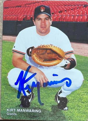 Kirt Manwaring Signed 1993 Mother's Cookies Baseball Card - San Francisco Giants