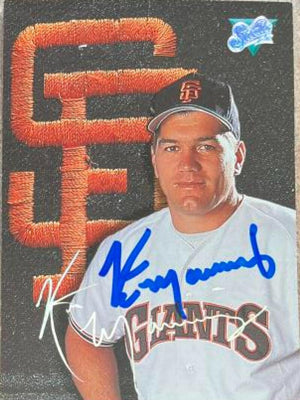 Kirt Manwaring Signed 1993 Studio Baseball Card - San Francisco Giants